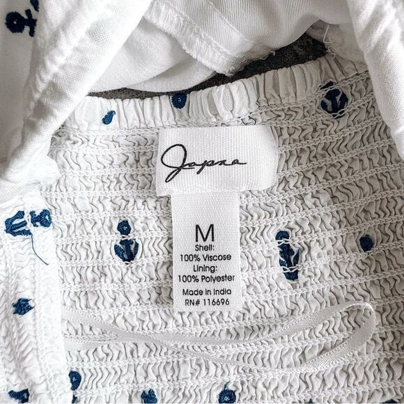 Japana White Anchor Print Cropped Tank Top Size Medium - Picture 2 of 3